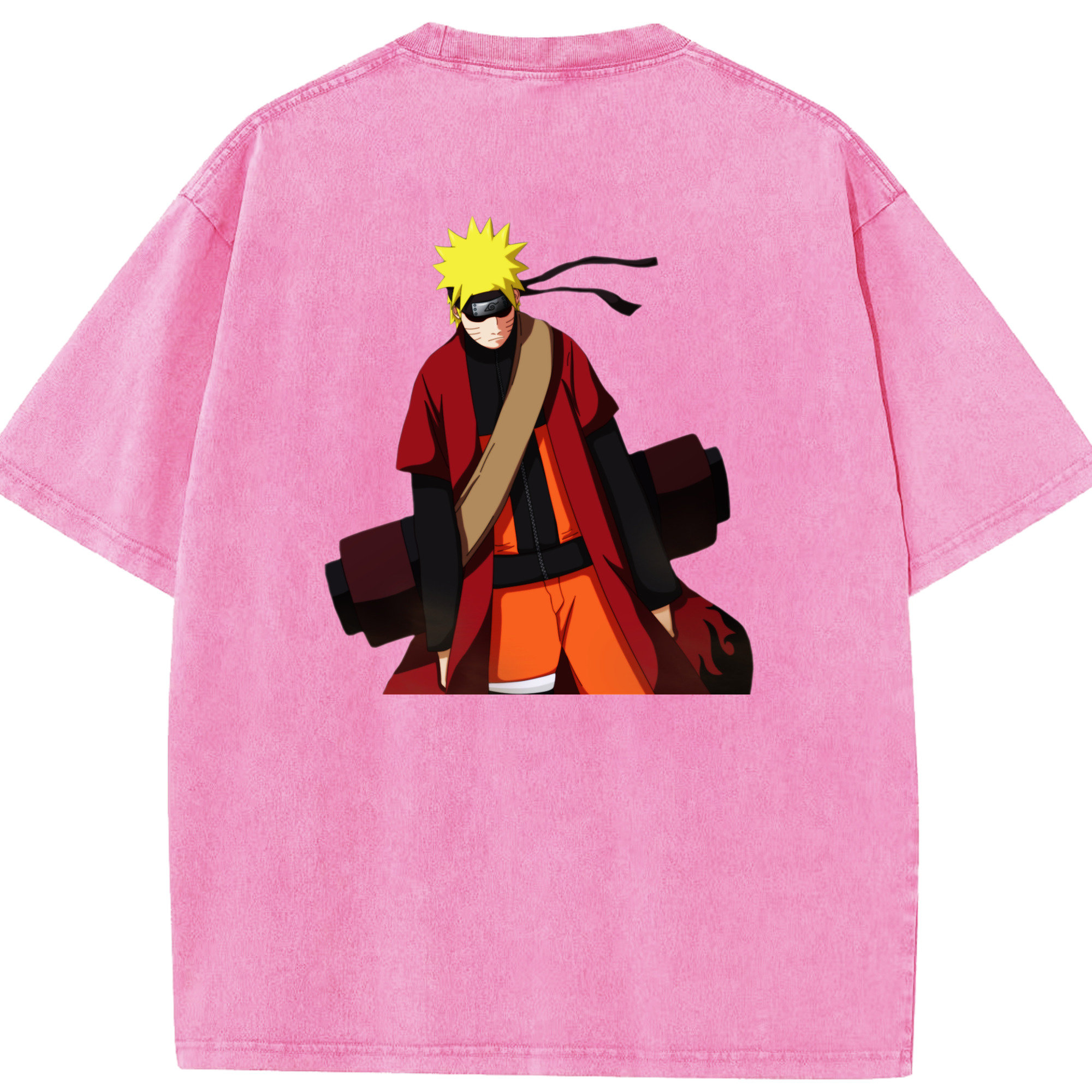 （画像用） NARUTO -ナルト- うずまき ナルト Uzumaki Naruto 綿100% ヴィンテージ風 半袖Tシャツ（背面プリント）